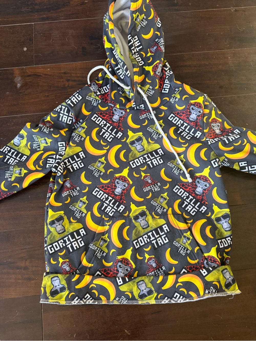 Kids Pullover Hoodie in Black & Yellow